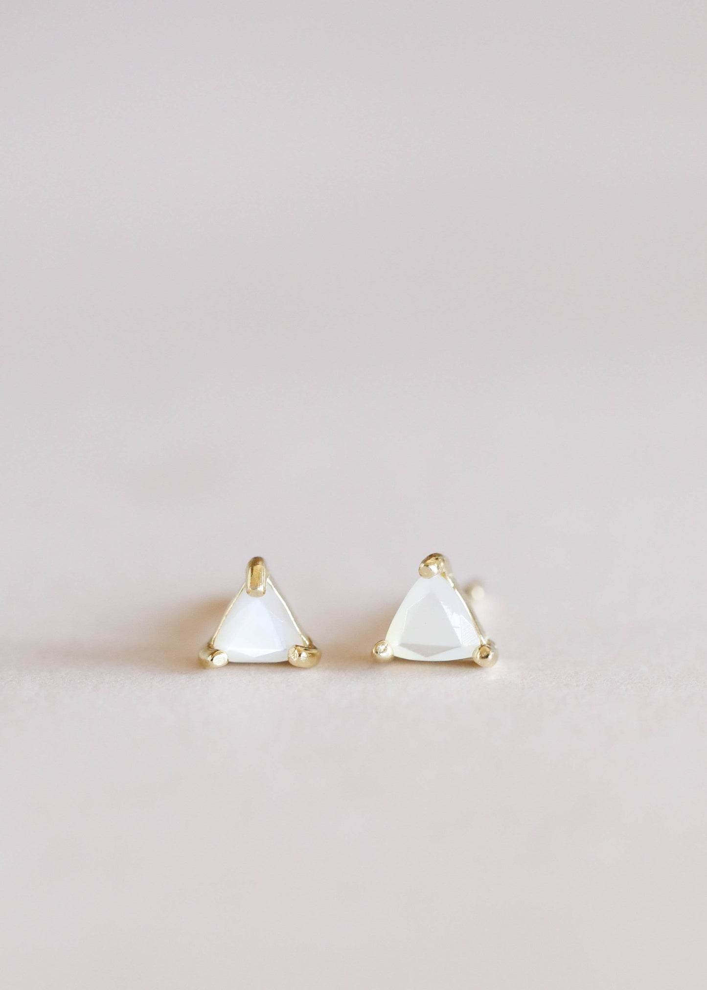 JaxKelly - Mini Energy Gem - Mother of Pearl - Gold Earrings