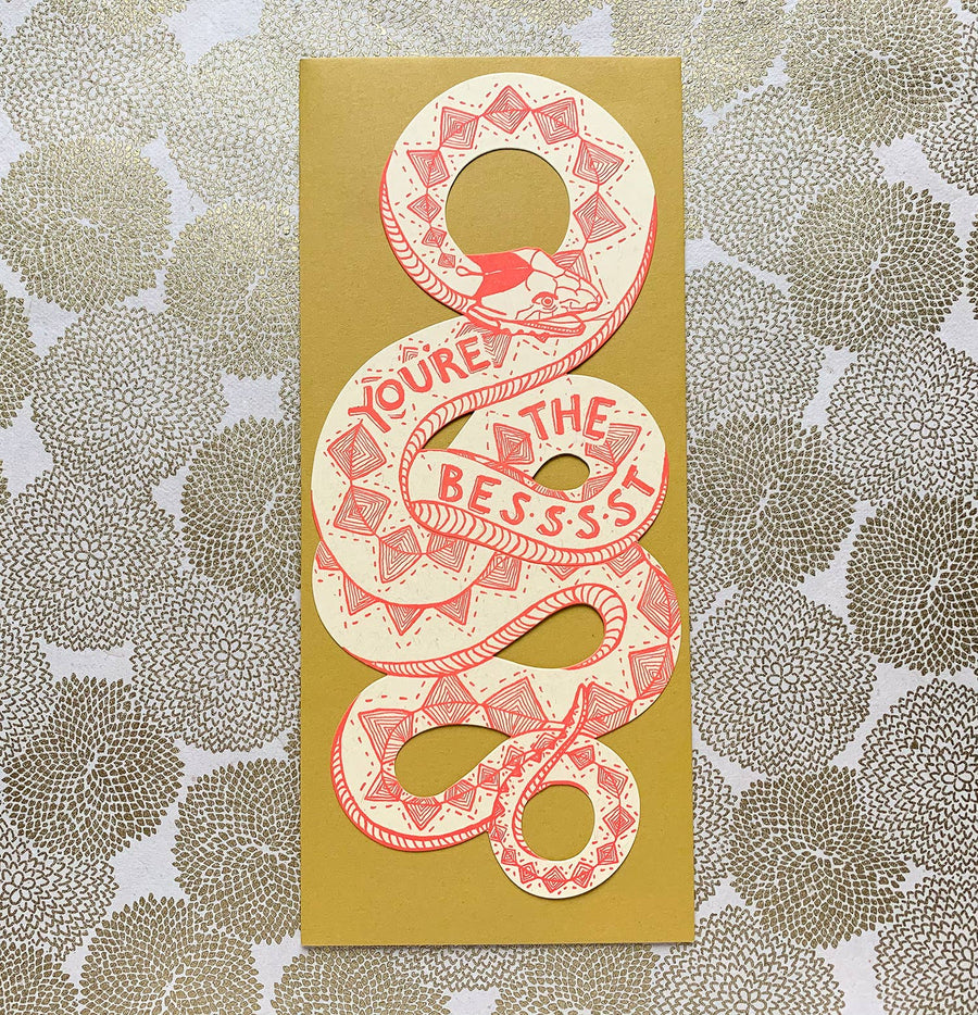 Blackbird Letterpress - You're the best snake card