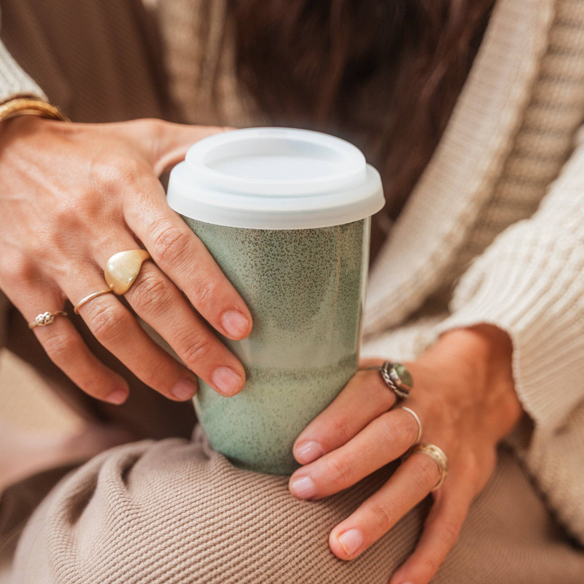 Emerald Ceramic Travel Mug by Nova Ceramics - 12oz