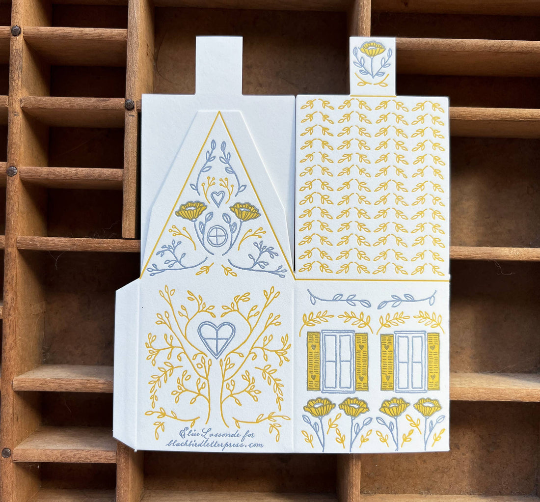 Blackbird Letterpress - Home is where you are 3D house card