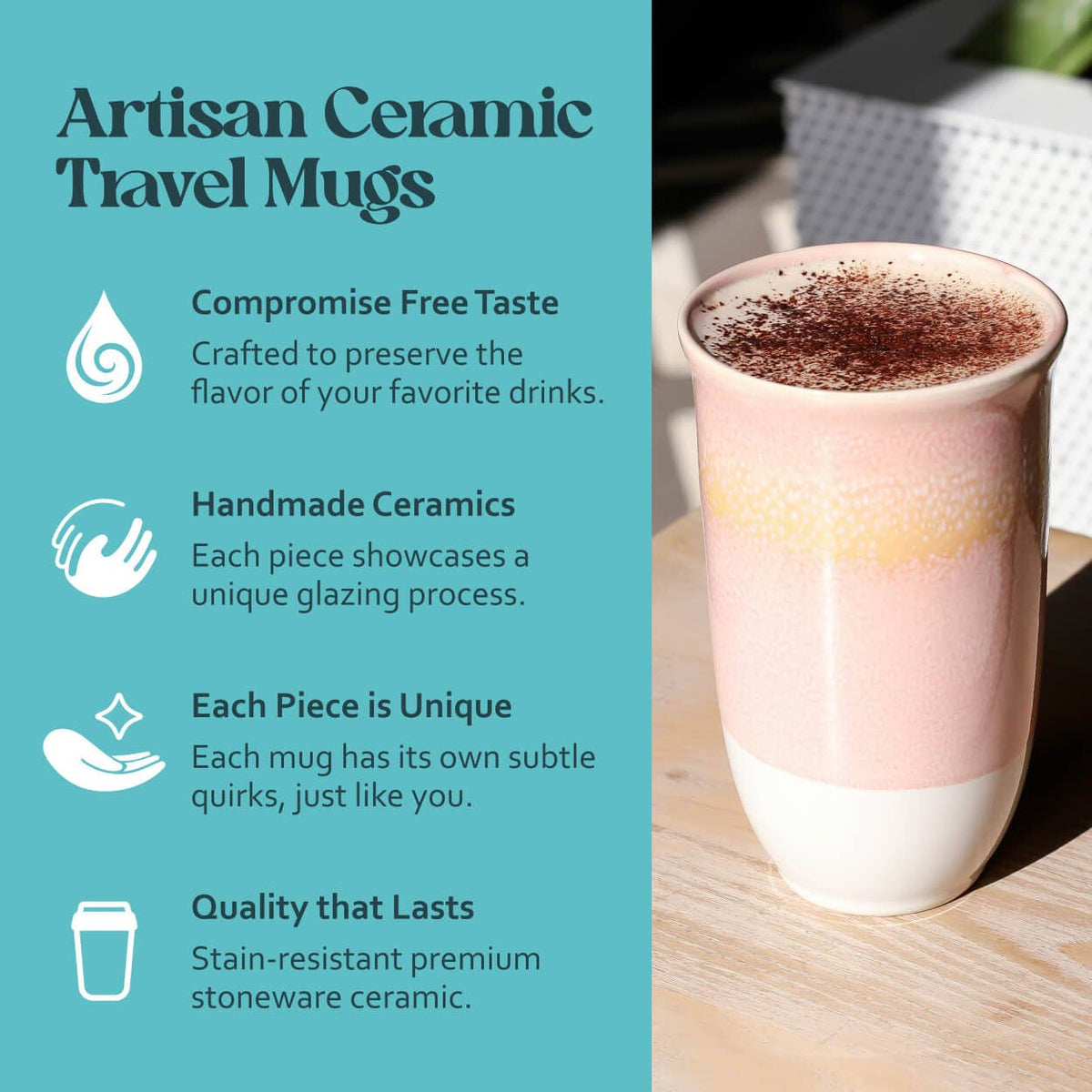 Afterglow Ceramic Travel Mug by Nova Ceramics - 16oz
