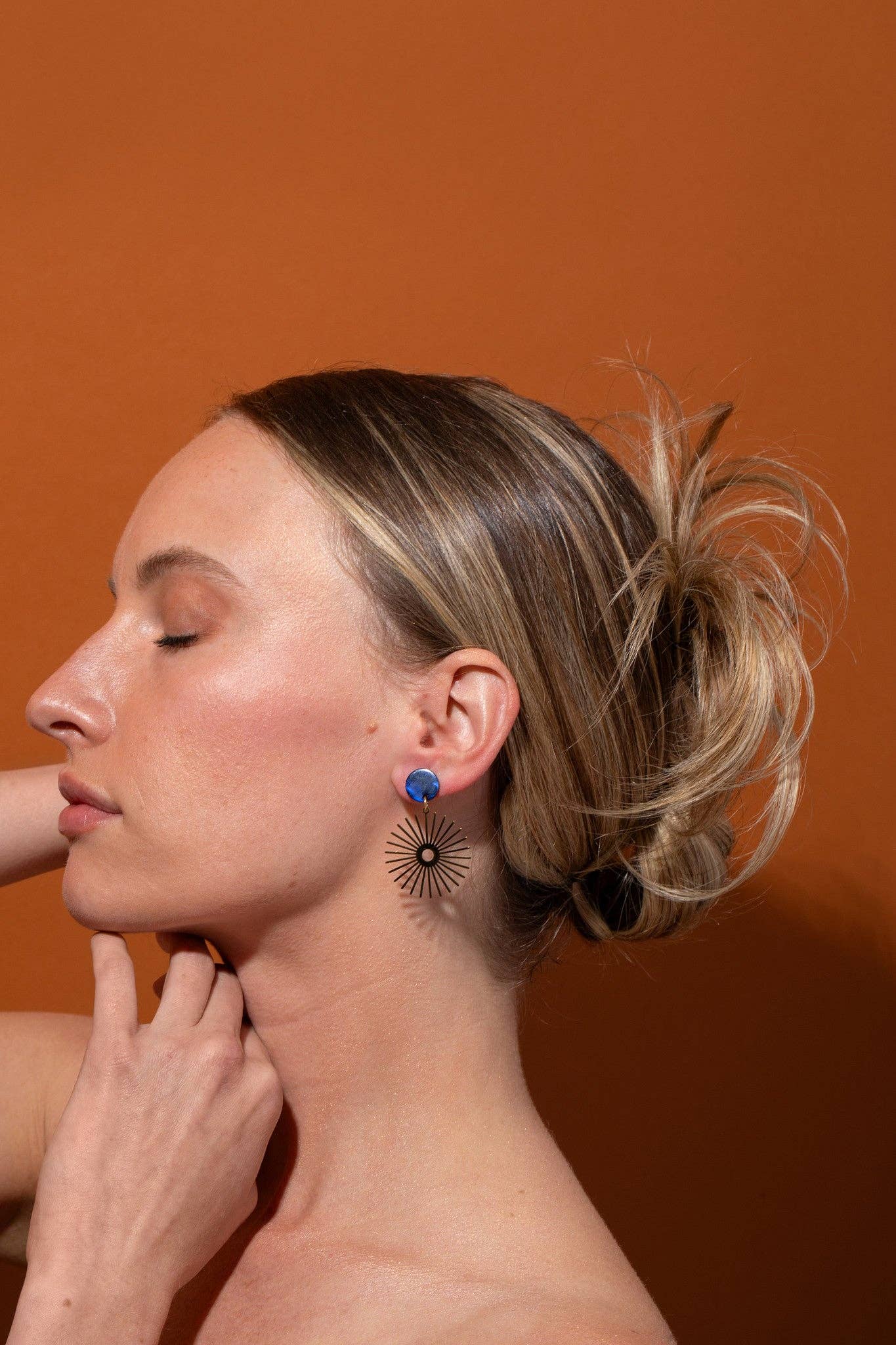Tribe + Temple - Solana Deep Blue Sunburst Earrings Water Resistant