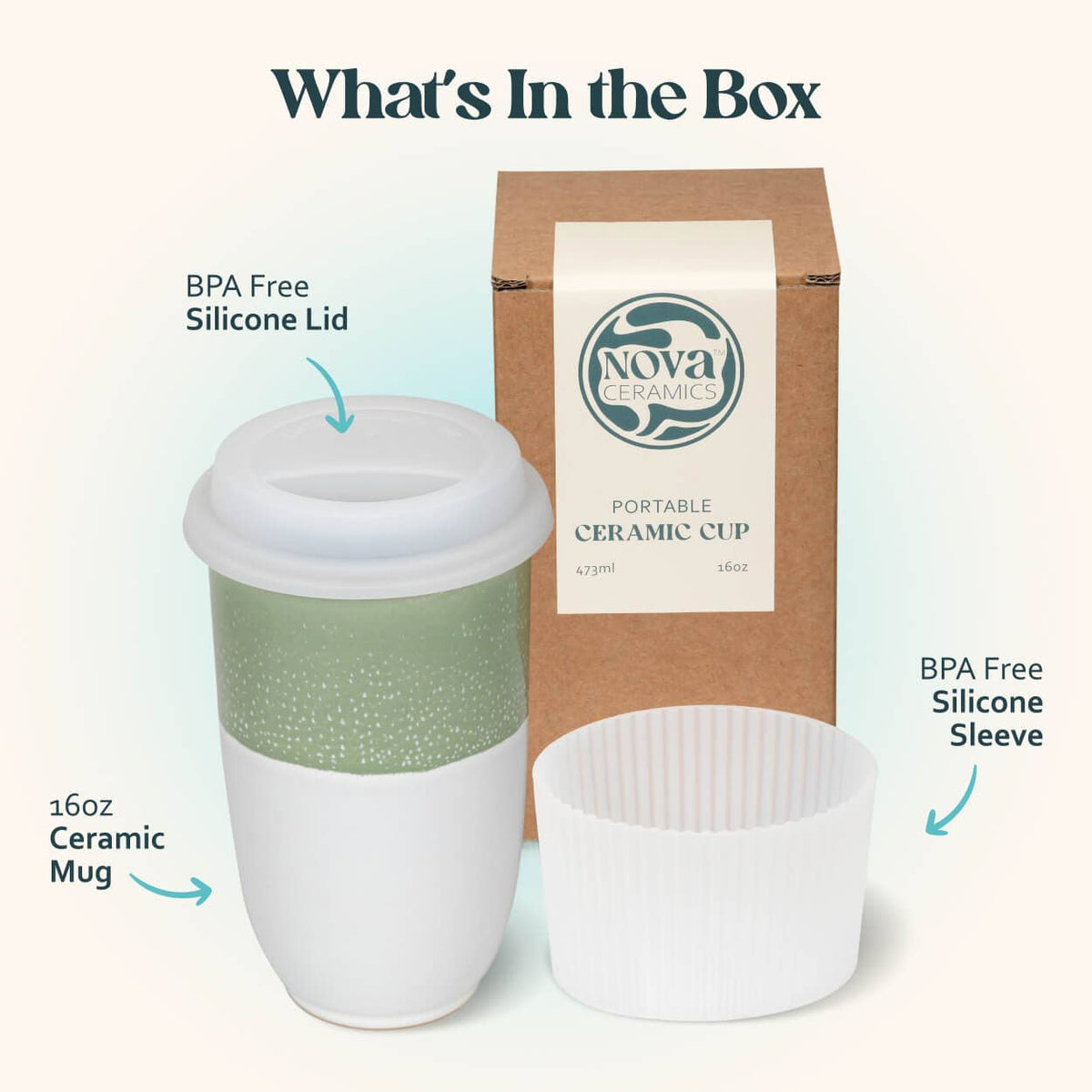 Sage Green Ceramic Travel Mug by Nova Ceramics – 16oz