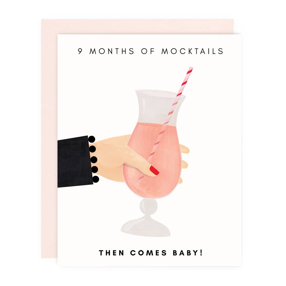 Girl w/ Knife - Mocktails Then Baby Greeting Card (lightning)