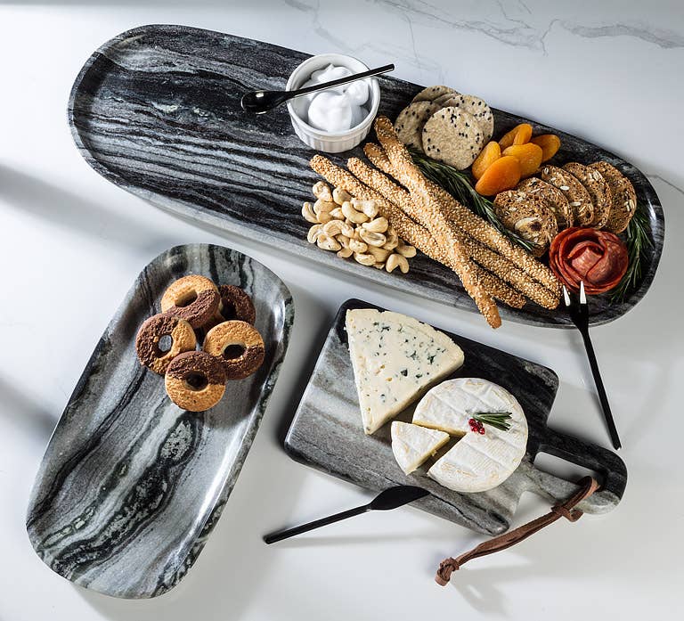 Abbott - Rectangle Serving Board with Loop-Black-9.5"L