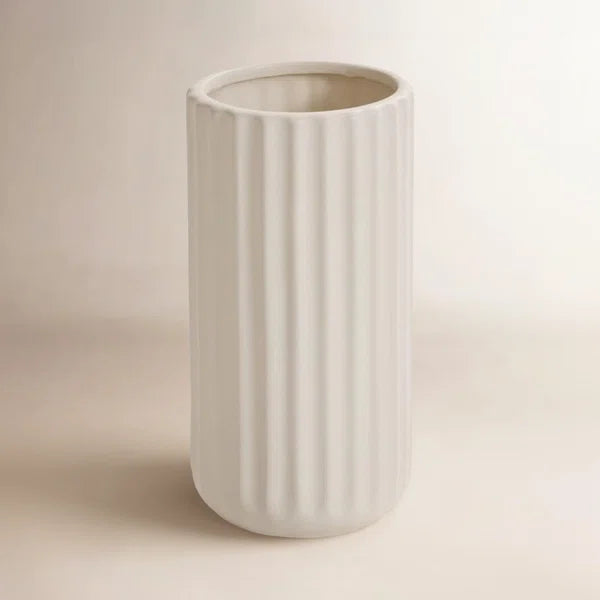 Beam Vase 4" x 8" - Cream