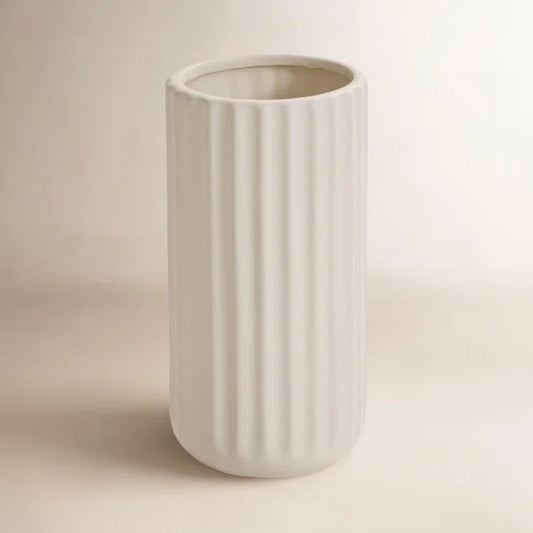 Beam Vase 4" x 8" - Cream