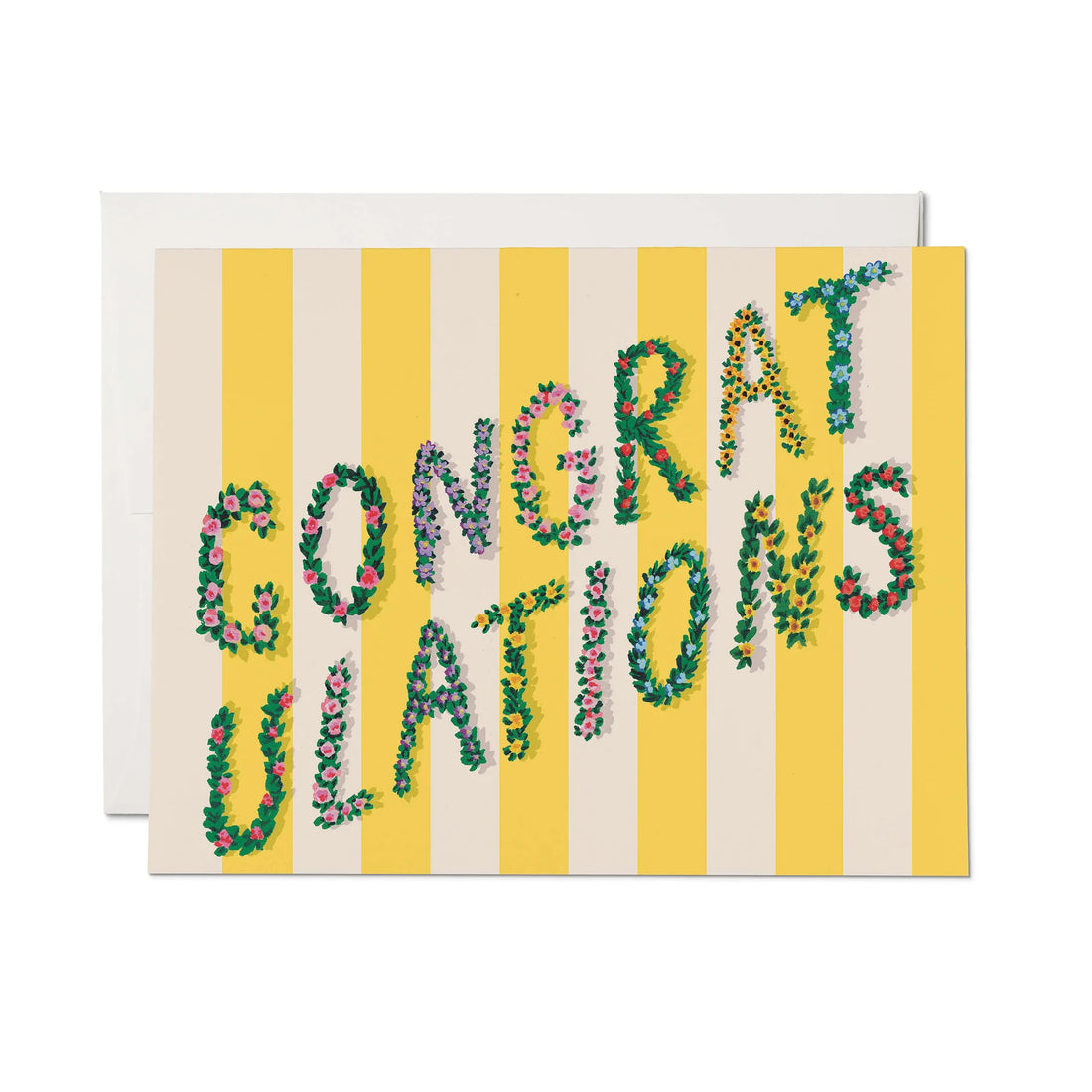 Yellow Stripes Congrats Greeting Card