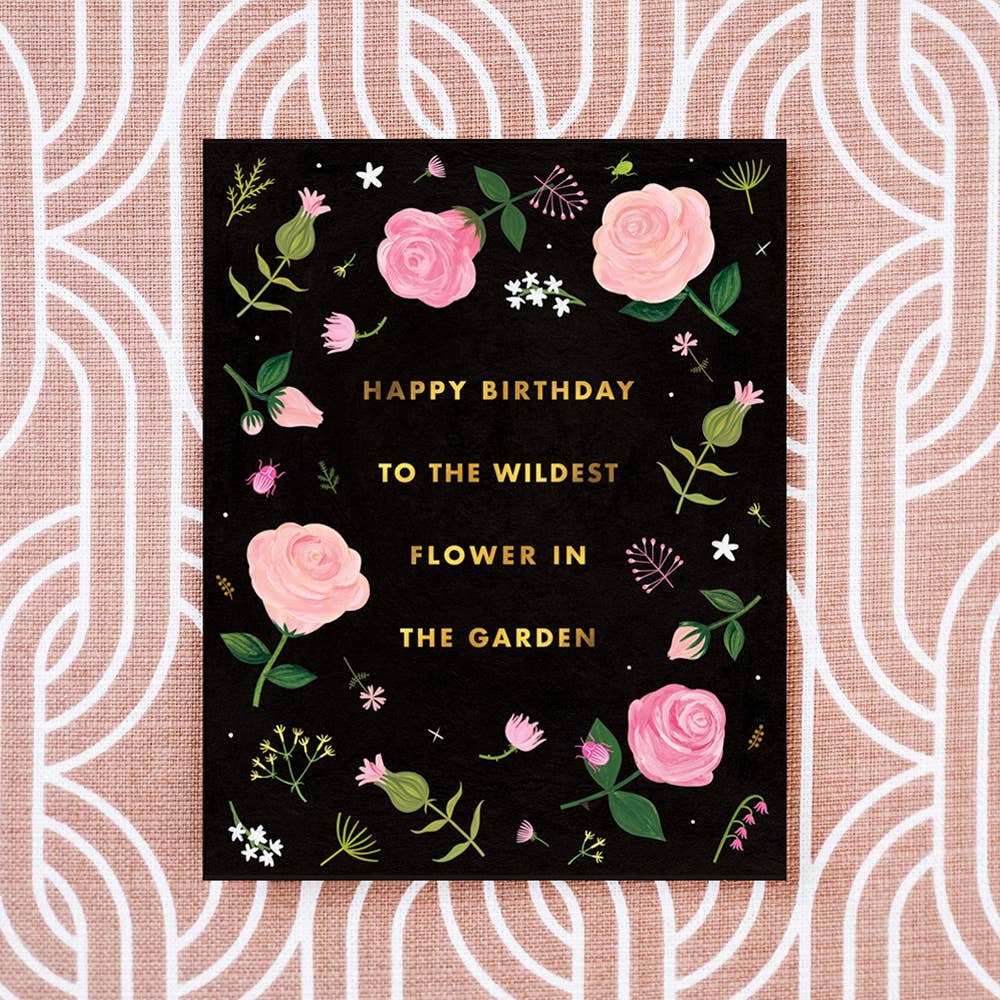 Happy Birthday Flower Garden Greeting Card