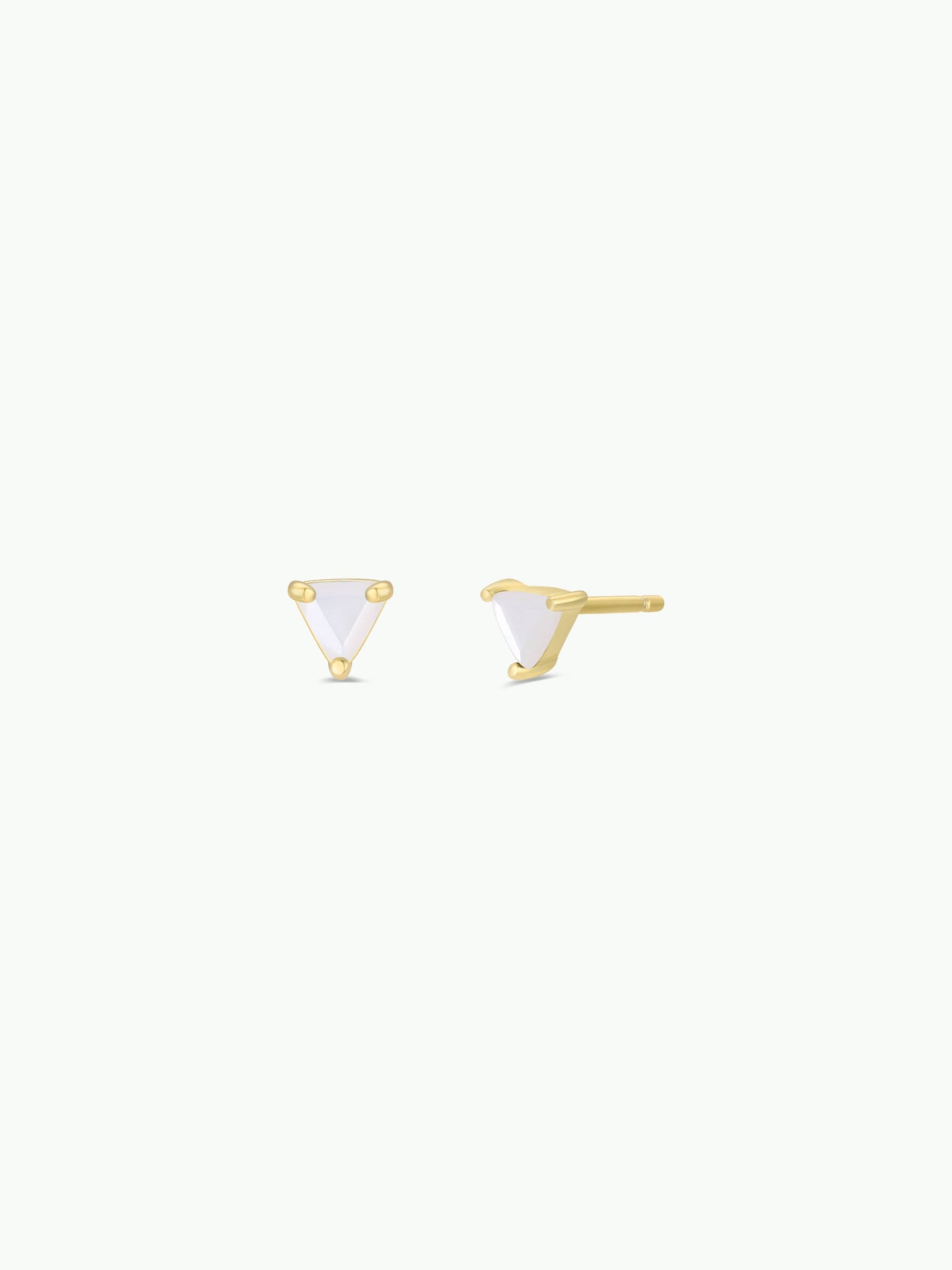 JaxKelly - Mini Energy Gem - Mother of Pearl - Gold Earrings