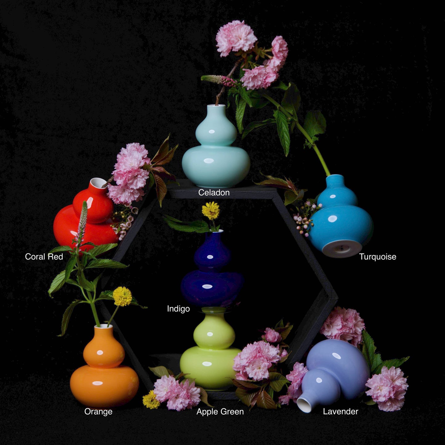 Middle Kingdom - Glossy Porcelain Mini Gourd Vase: Celadon