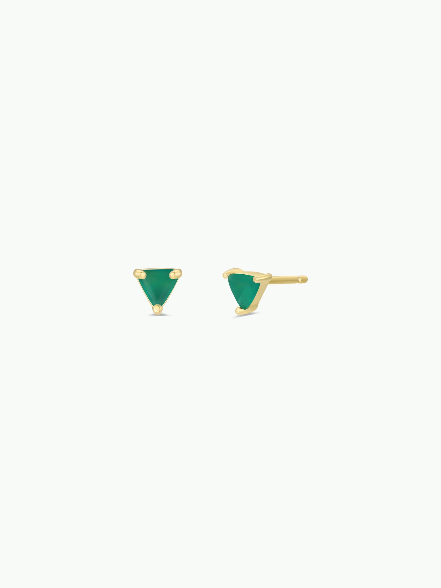 JaxKelly - Mini Energy Gem - Green Onyx - Gold Earrings