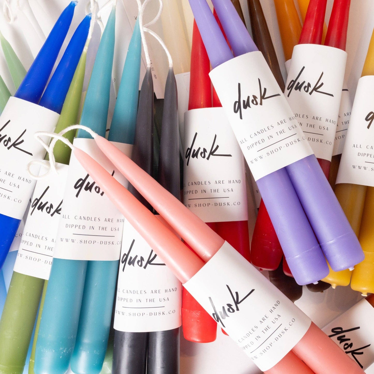 Dusk - 9” Candle Stick Set: Poppy red