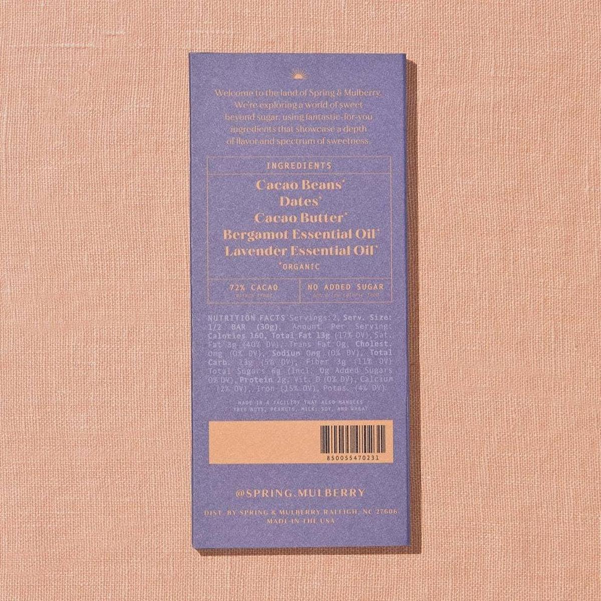 Blue product label on a beige fabric background