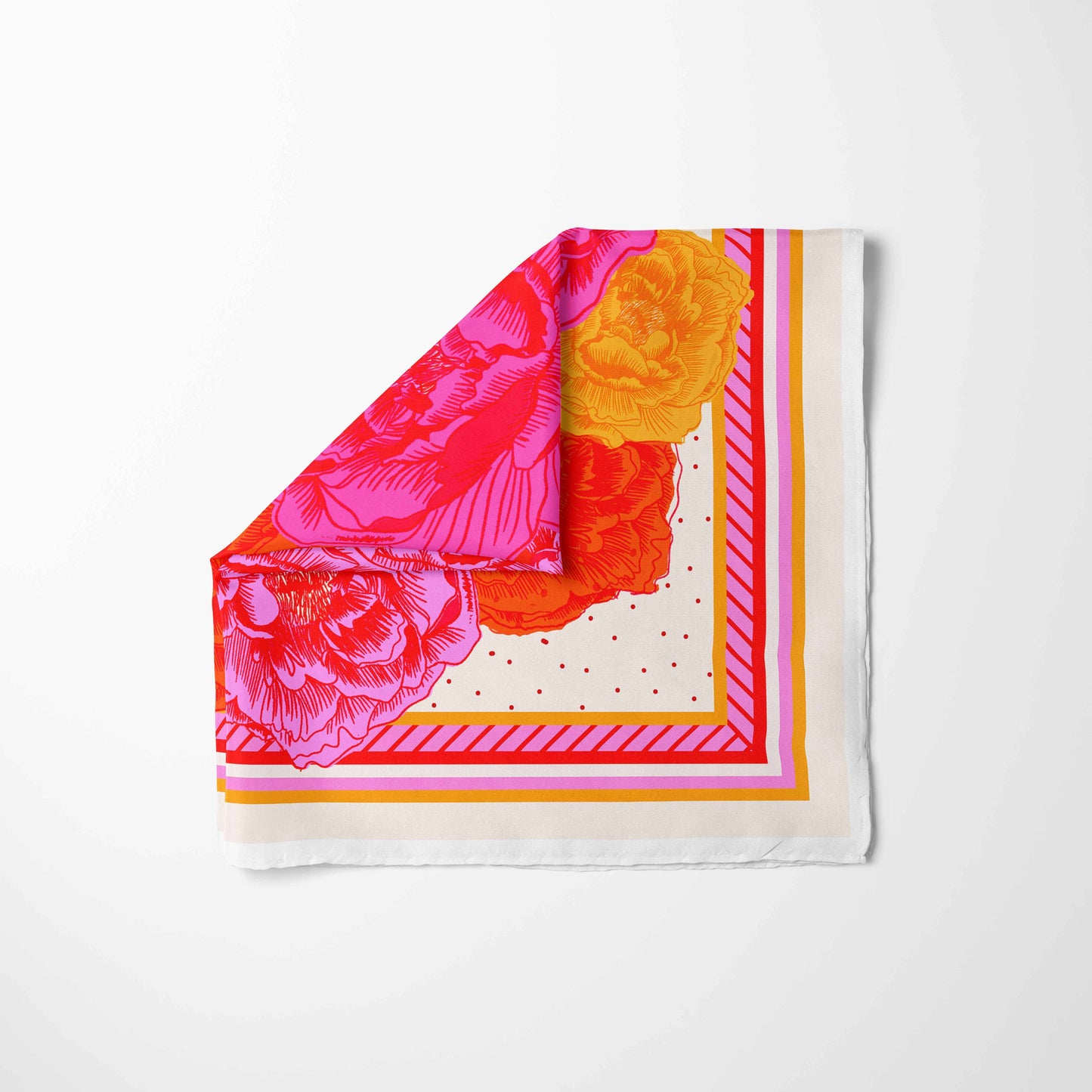 Emma Phelan Design - Pink Peony Club 100% Silk Scarf