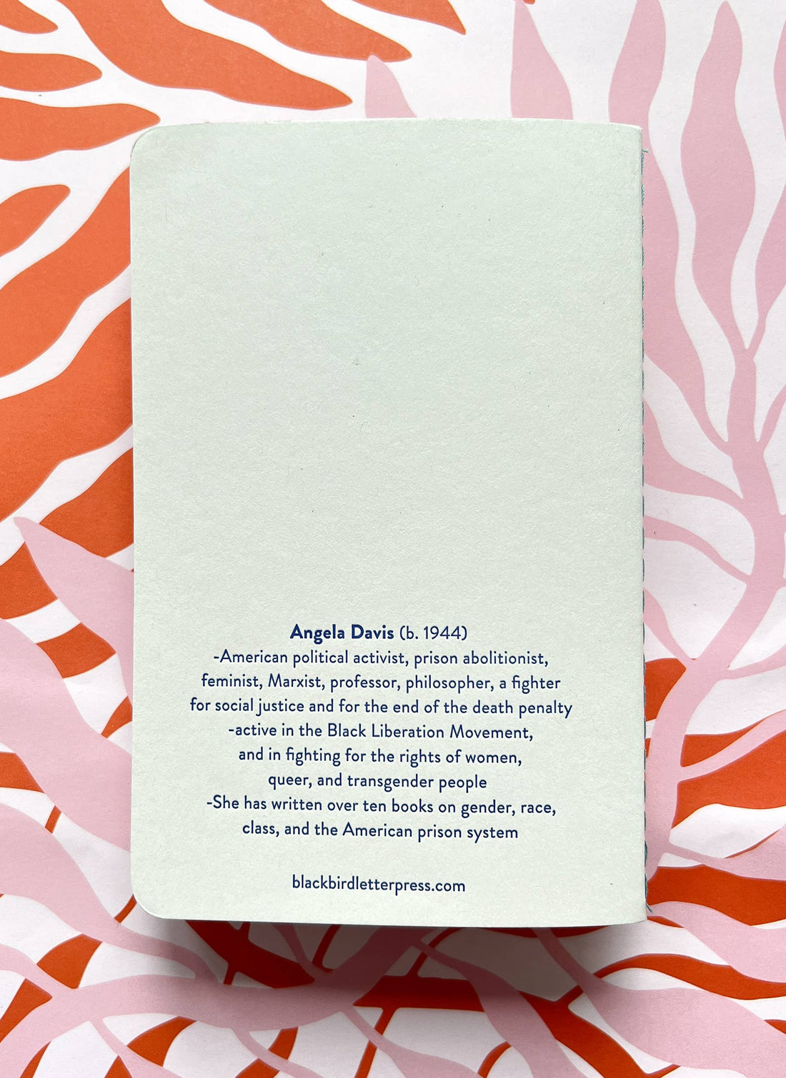 Blackbird Letterpress - Angela Davis letterpress notebook