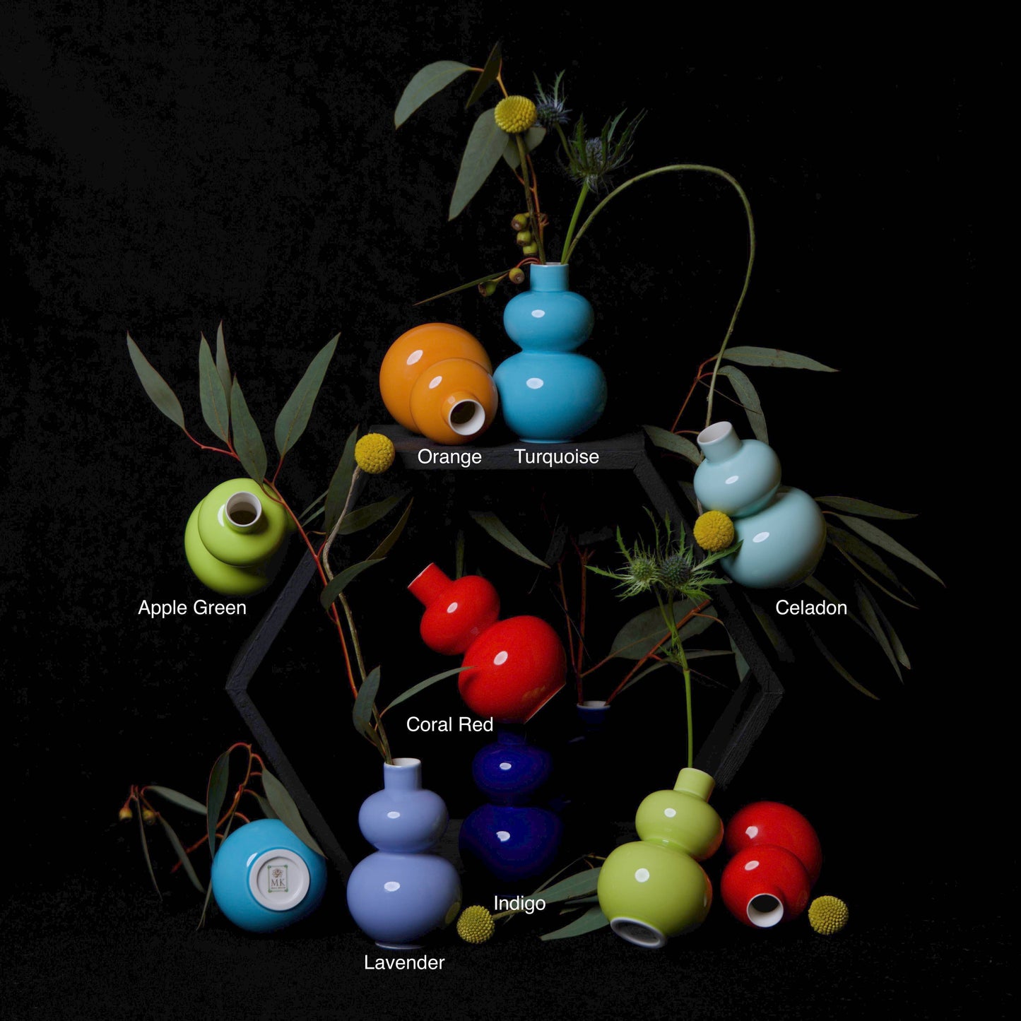 Middle Kingdom - Glossy Porcelain Mini Double Lobed Vase: Celadon