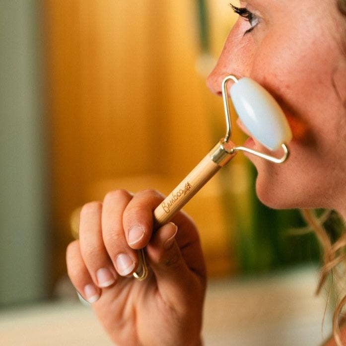 Bamboo Switch - Bamboo Facial Massage Roller | Self Care | Faire Market: White Jade