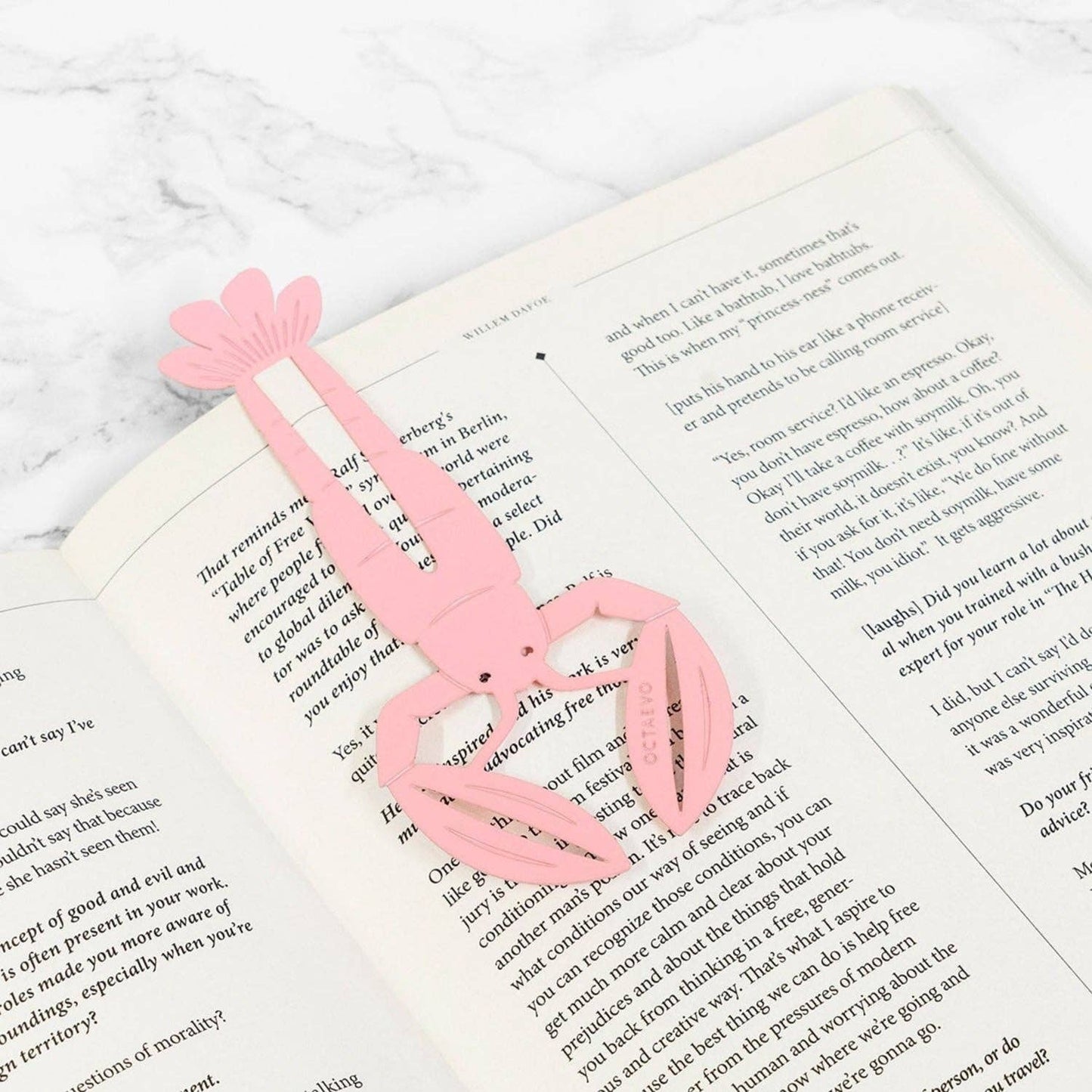 54 Celsius - OCTAEVO Bookmark "Bon Vivant" - Metal w Brass Finish: Pink