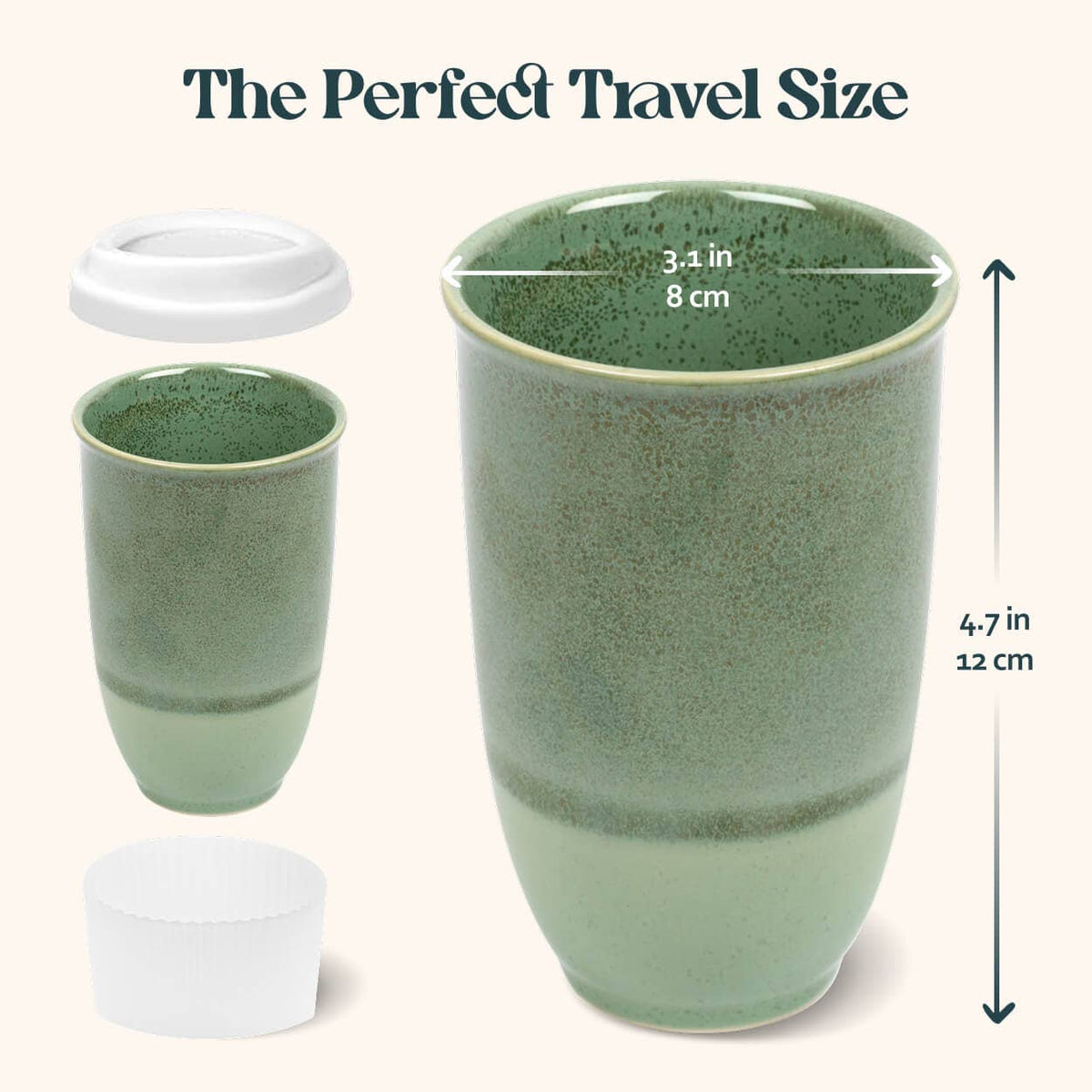 Emerald Ceramic Travel Mug by Nova Ceramics - 12oz