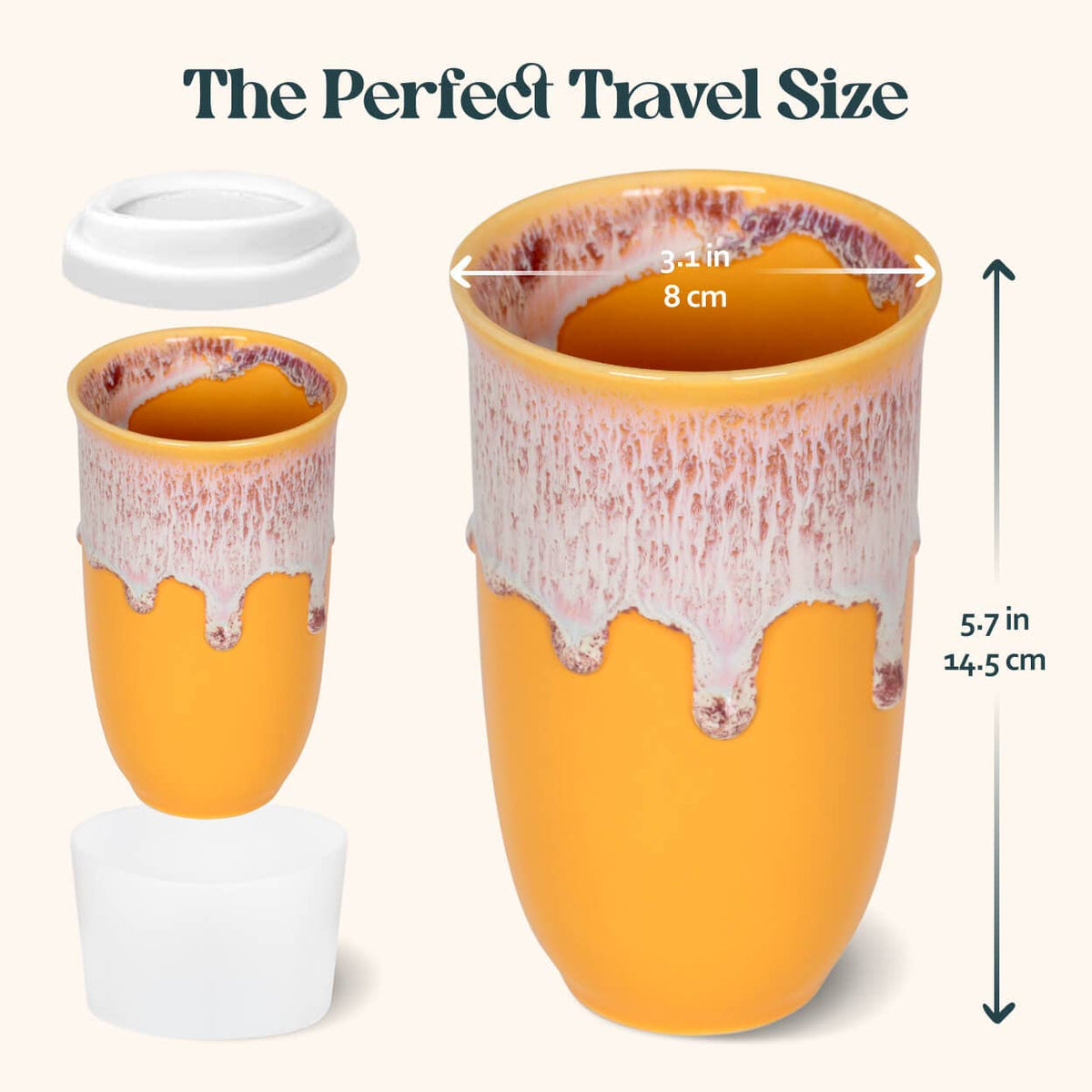 Grapefruit Ceramic Travel Mug by Nova Ceramics – 16oz