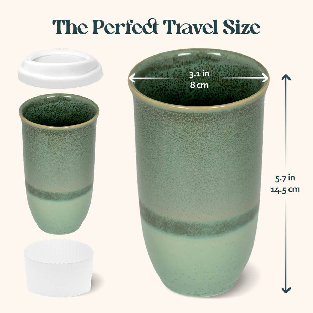Emerald Ceramic Travel Mug by Nova Ceramics - 16oz