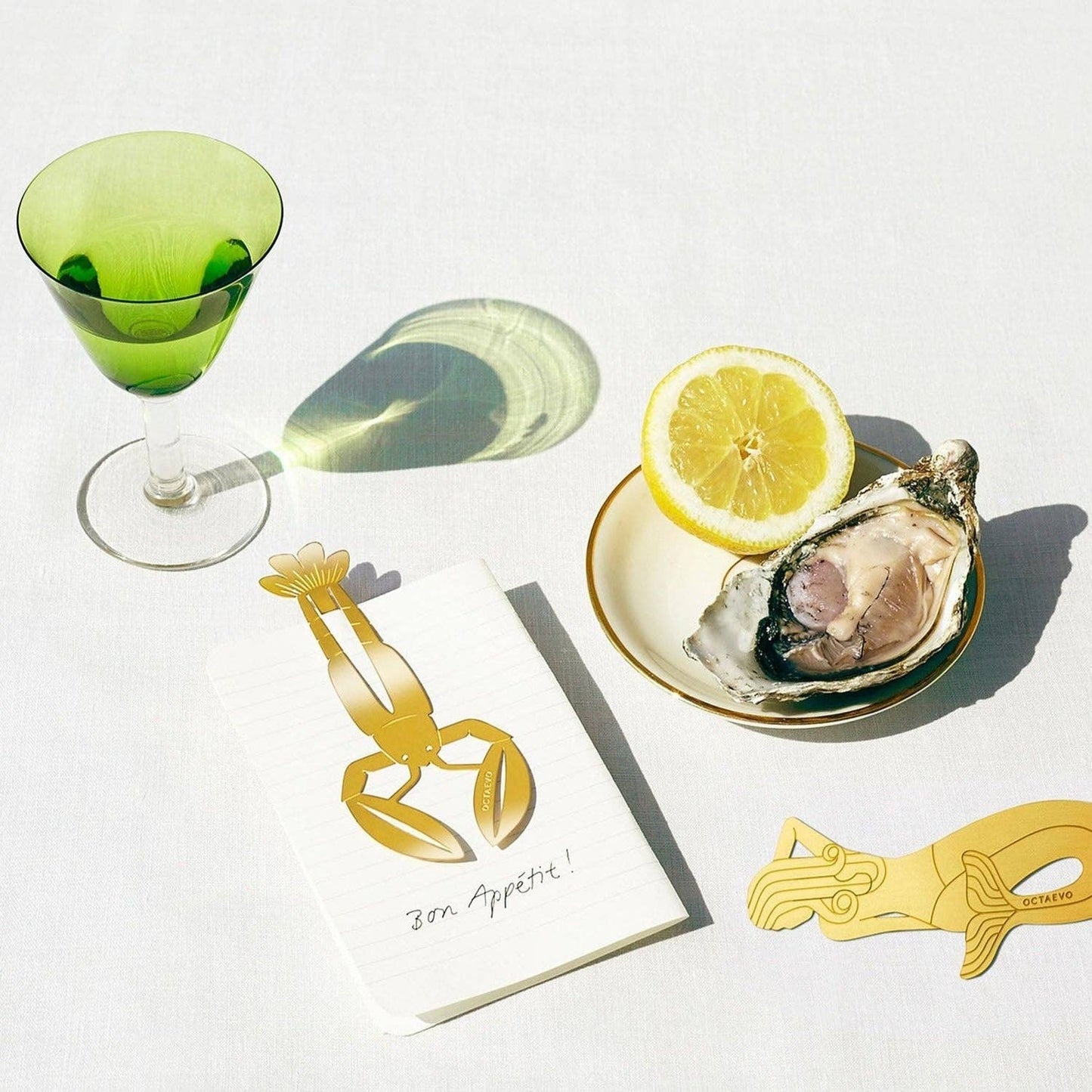 54 Celsius - OCTAEVO Bookmark "Bon Vivant" - Metal w Brass Finish: Pink