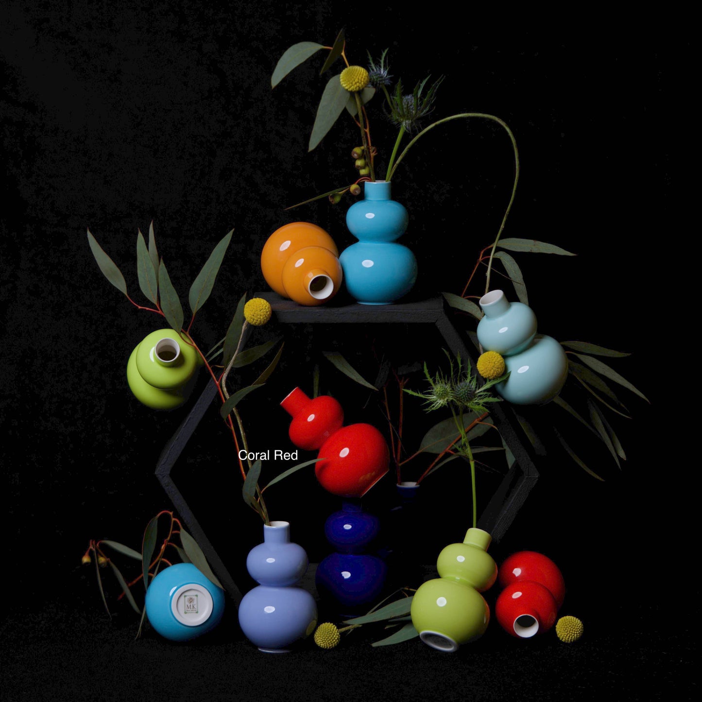 Middle Kingdom - Glossy Porcelain Mini Double Lobed Vase: Celadon