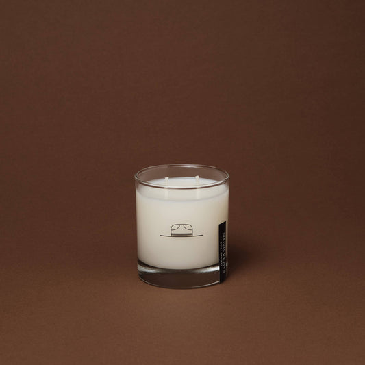 Ranger Station Leather + Pine Candle: 11 oz Rocks Glass