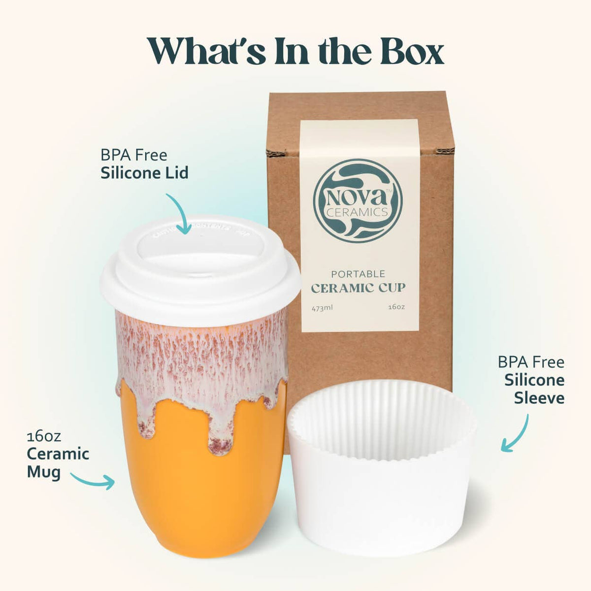 Grapefruit Ceramic Travel Mug by Nova Ceramics – 16oz