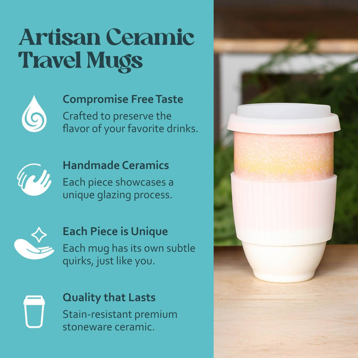 Afterglow Ceramic Travel Mug by Nova Ceramics - 12oz