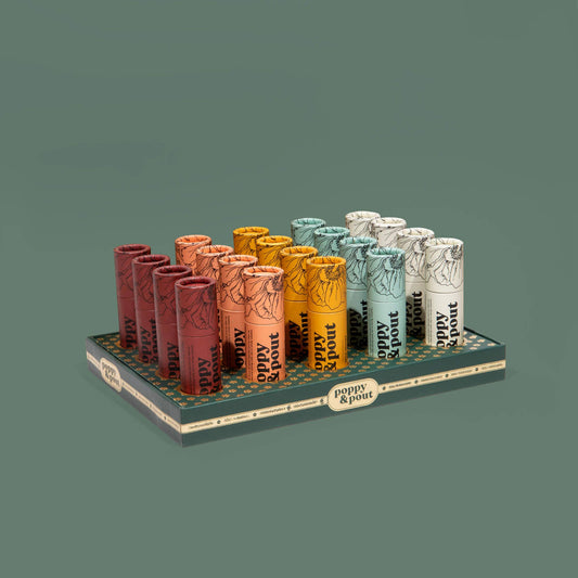 Poppy & Pout - Product Display, 20 Lip Balm Tray, Green
