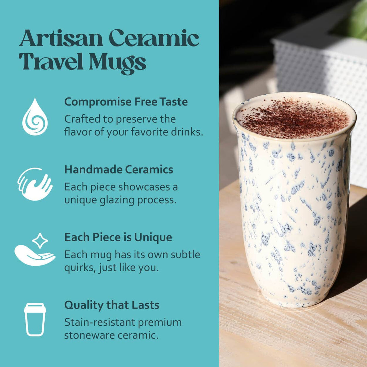 Orchid Ceramic Travel Mug by Nova Ceramics – 16oz