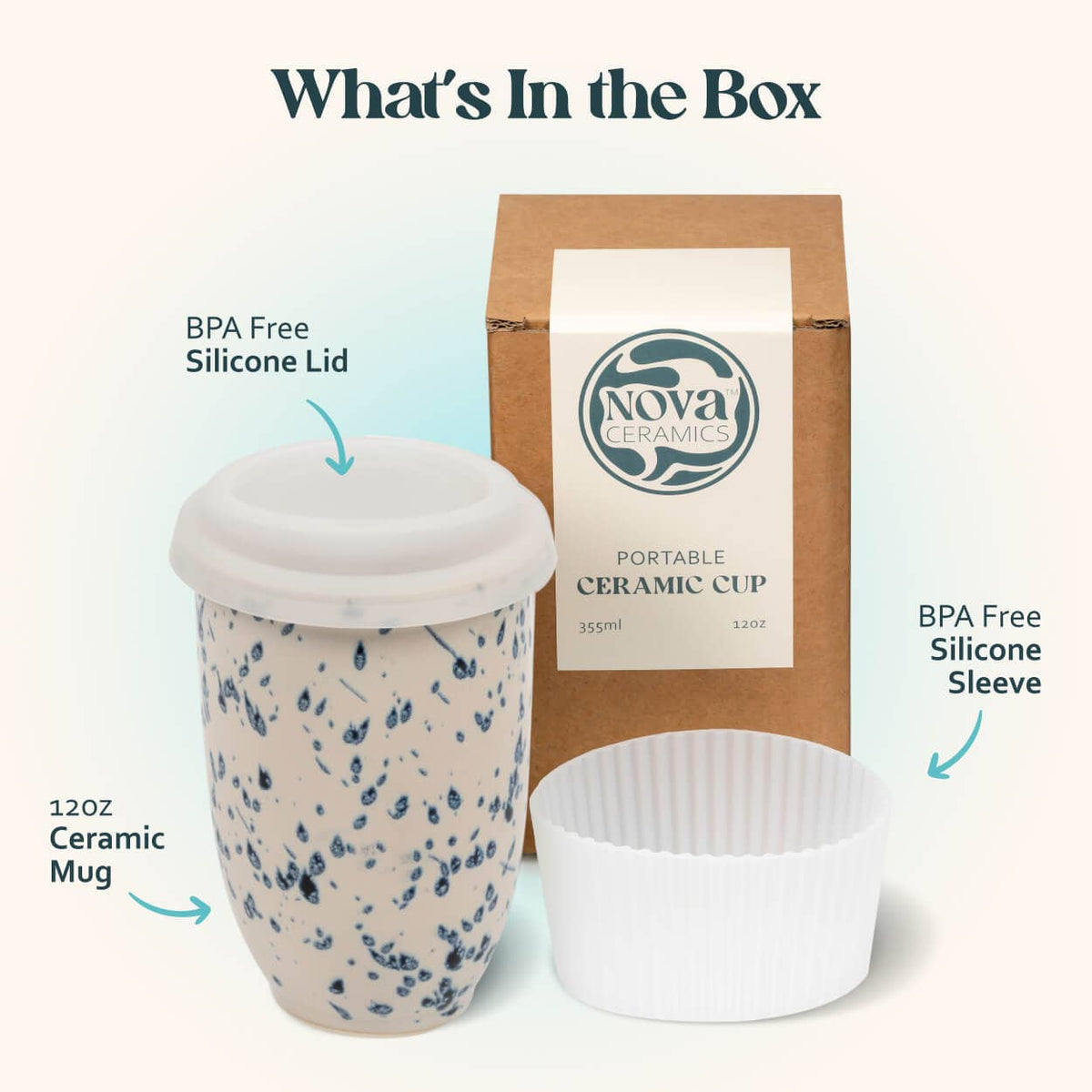 Orchid Ceramic Travel Mug by Nova Ceramics - 12 oz