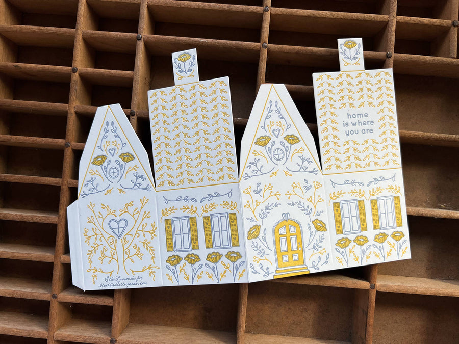 Blackbird Letterpress - Home is where you are 3D house card