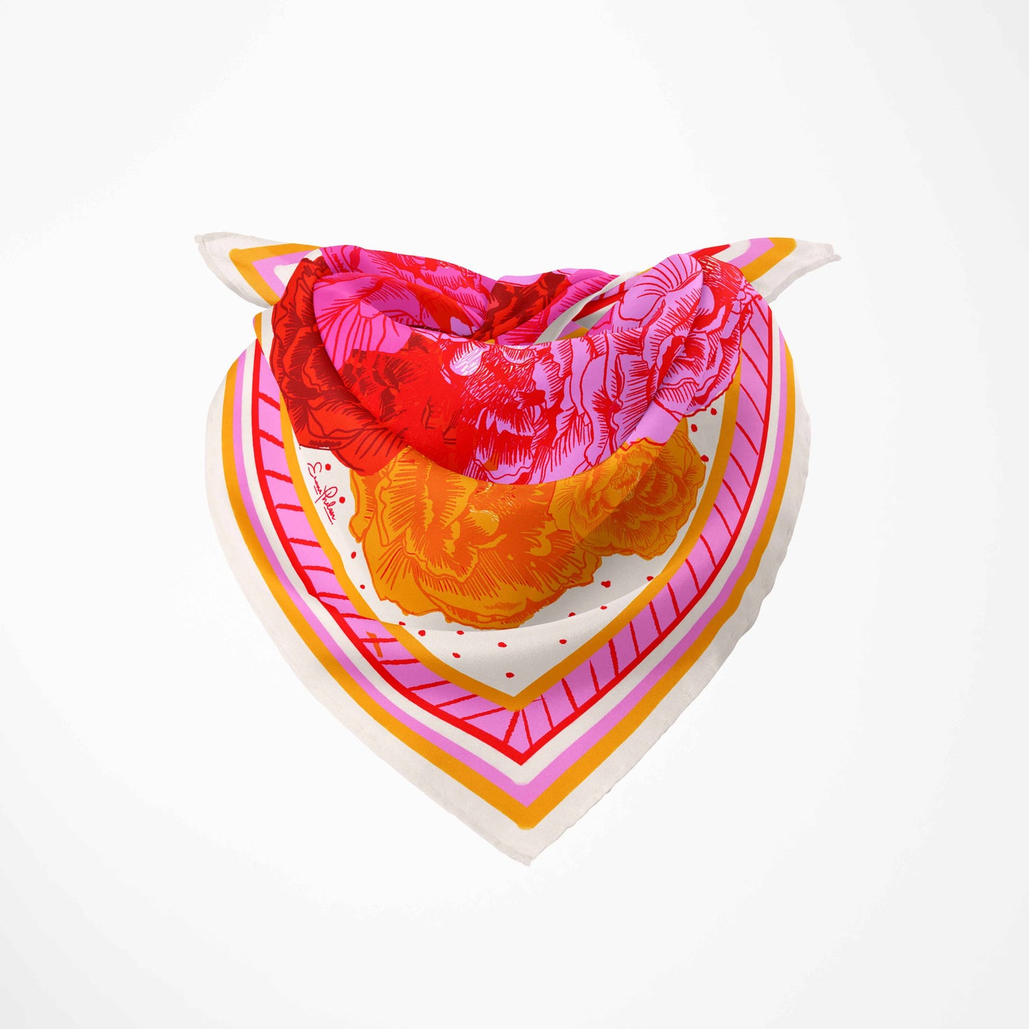 Emma Phelan Design - Pink Peony Club 100% Silk Scarf