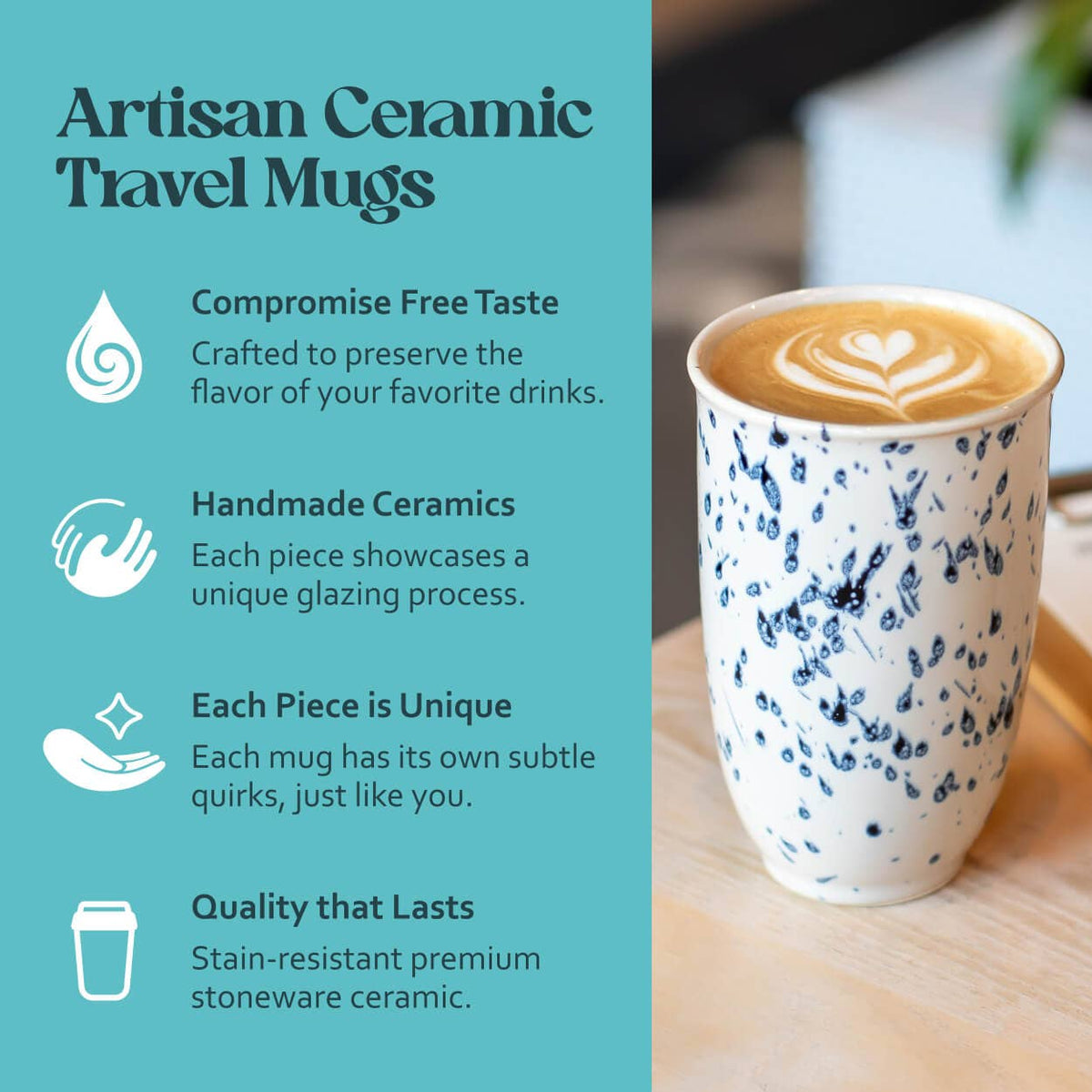 Orchid Ceramic Travel Mug by Nova Ceramics - 12 oz