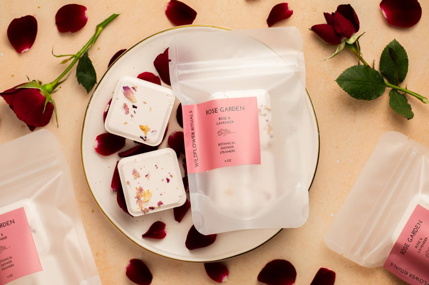 Wildflower Rituals - Rose Garden Botanical Shower Steamers - Rose Lavender