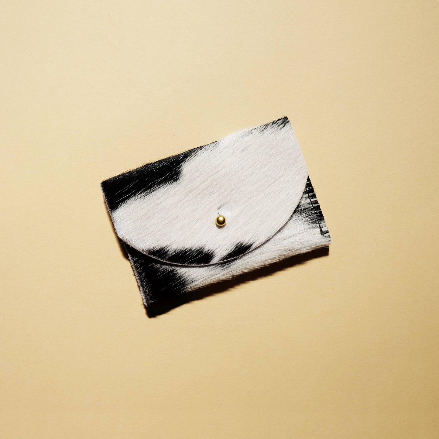 Primecut - Cardholder - Black + White Hair on Hide