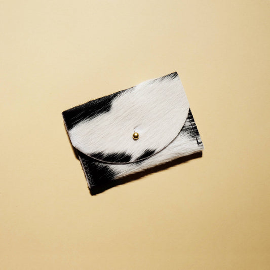Primecut - Cardholder - Black + White Hair on Hide