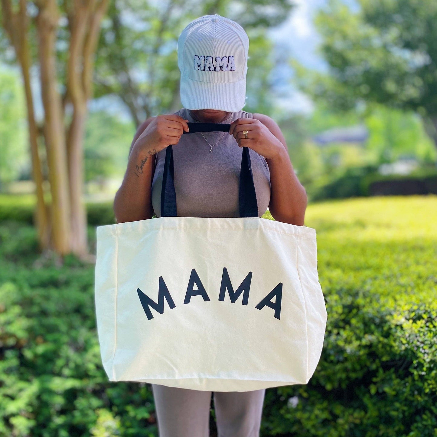 Ellison+Young - Mama Canvas Tote: Camel Canvas