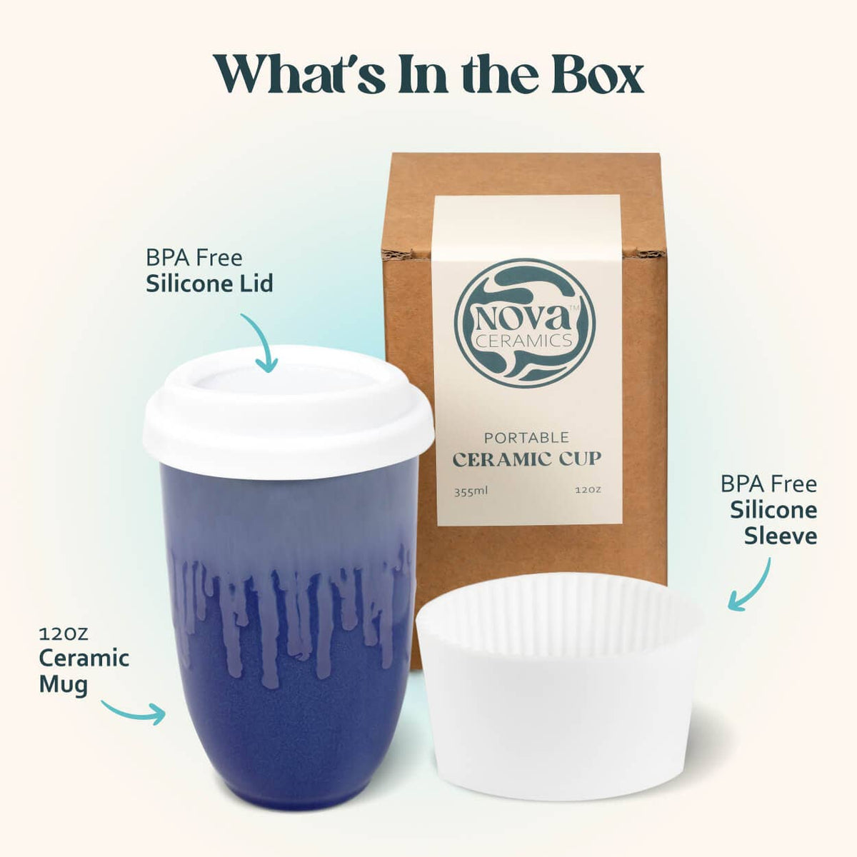Neptune Ceramic Travel Mug by Nova Ceramics – 12oz