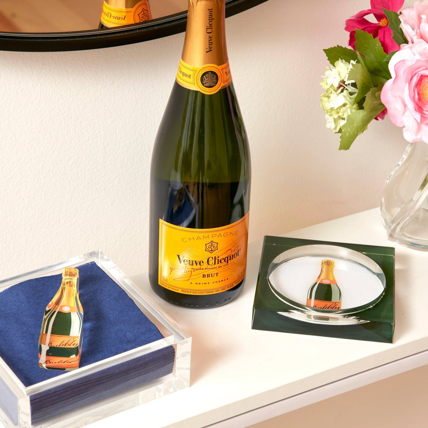Tara Wilson Designs - COCKTAIL NAPKIN HOLDER - BUBBLY: COCKTAIL NAPKIN HOLDER - BUBBLY