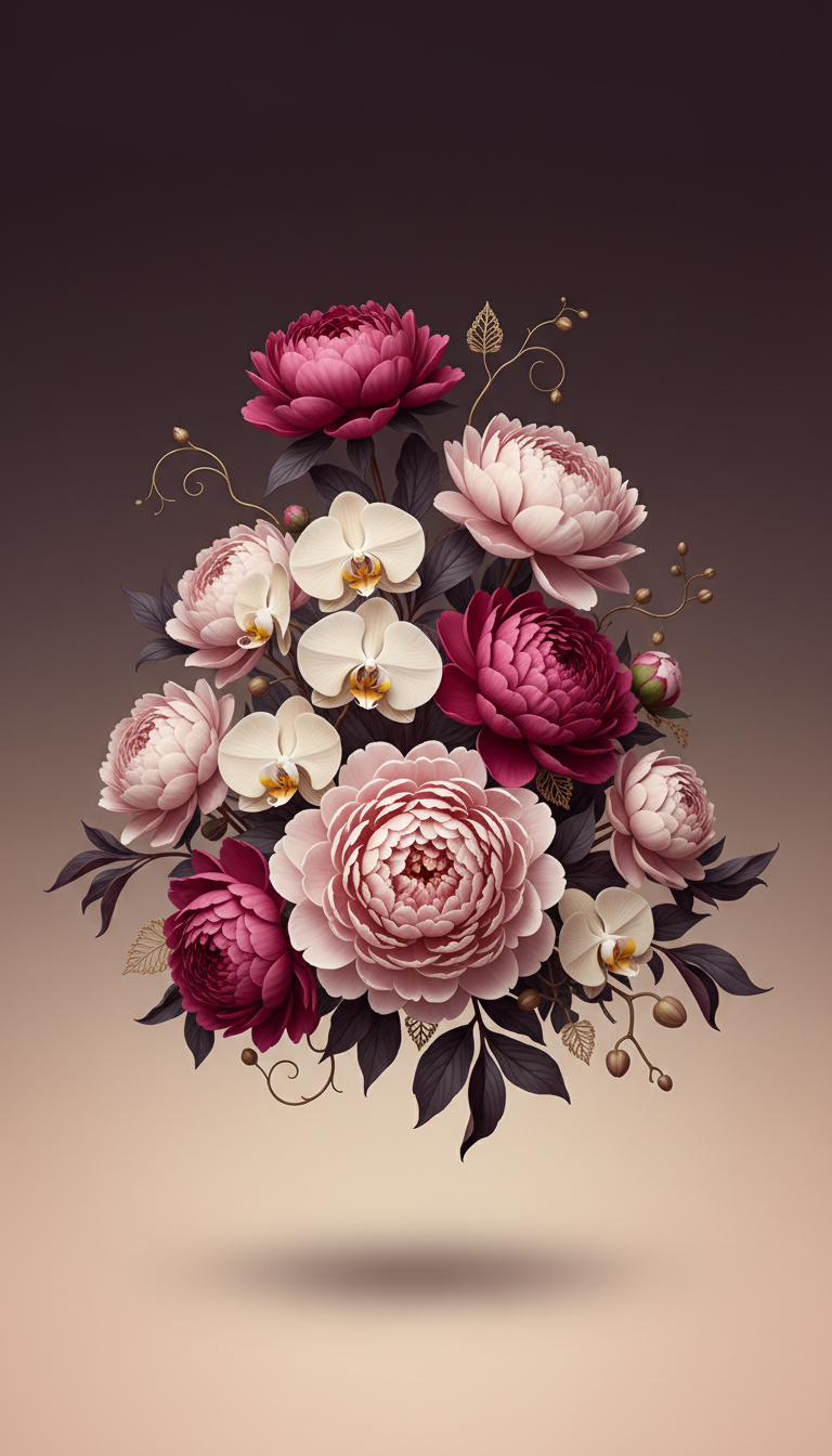 Peony and Orchid Grand Statement Arrangement