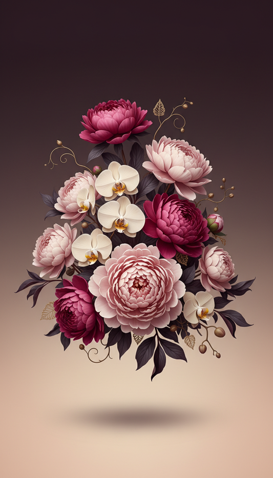 Peony and Orchid Grand Statement Arrangement