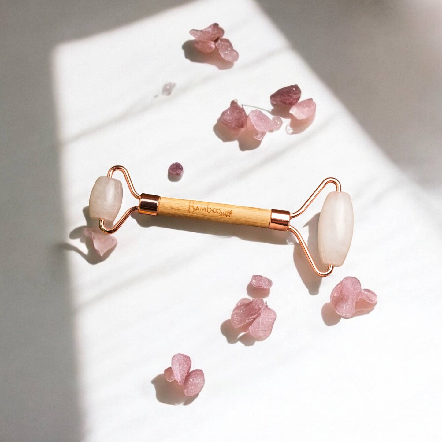 Bamboo Switch - Bamboo Facial Massage Roller | Self Care | Faire Market: White Jade