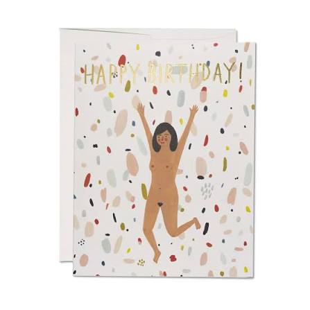 Naked Lady Happy Birthday Card by Red Cap Cards