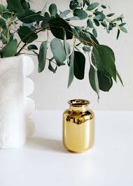 Metallic Gold Porcelain Mini Vase by Middle Kingdom