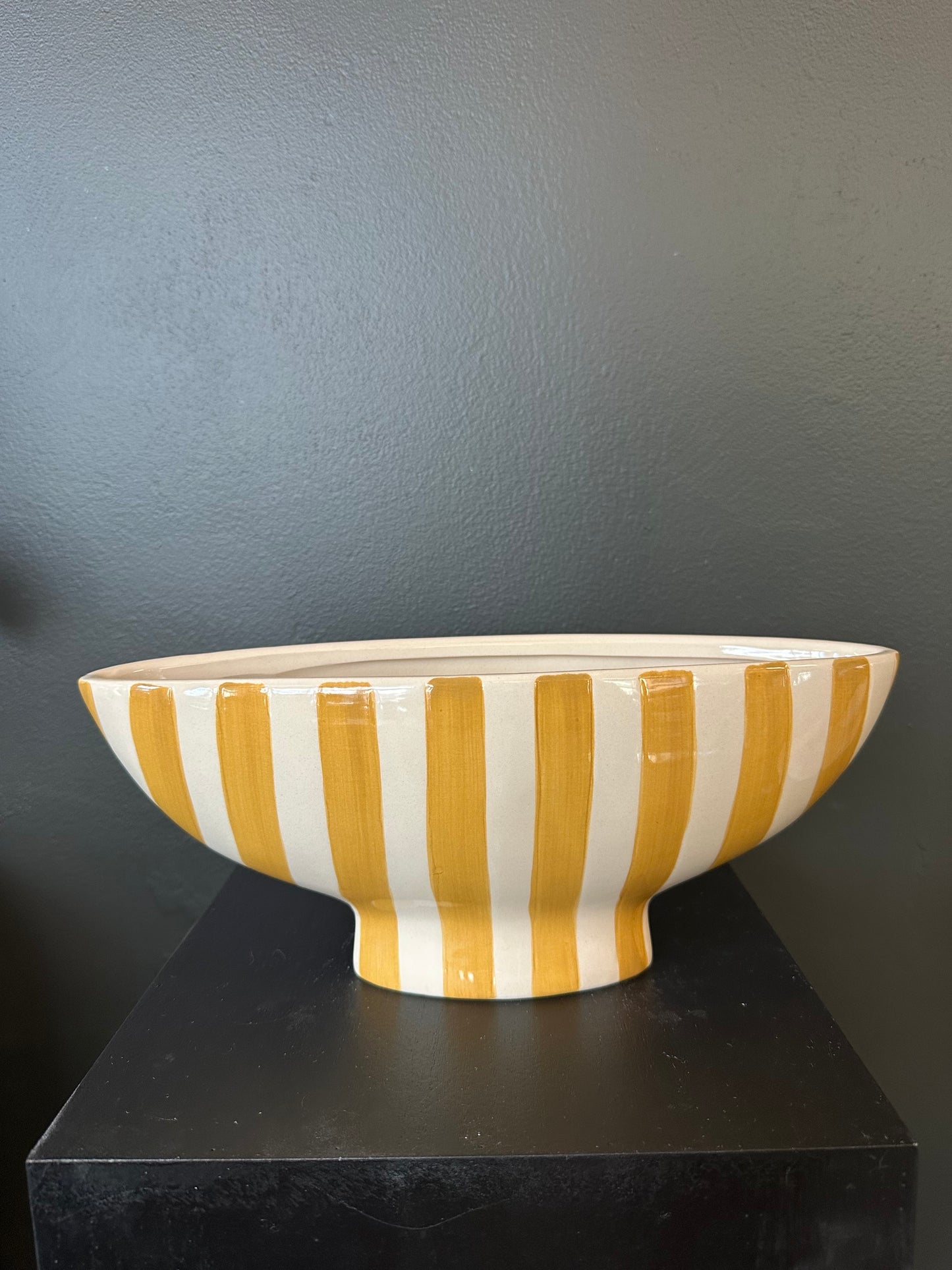 Saffron Striped Boat Vase