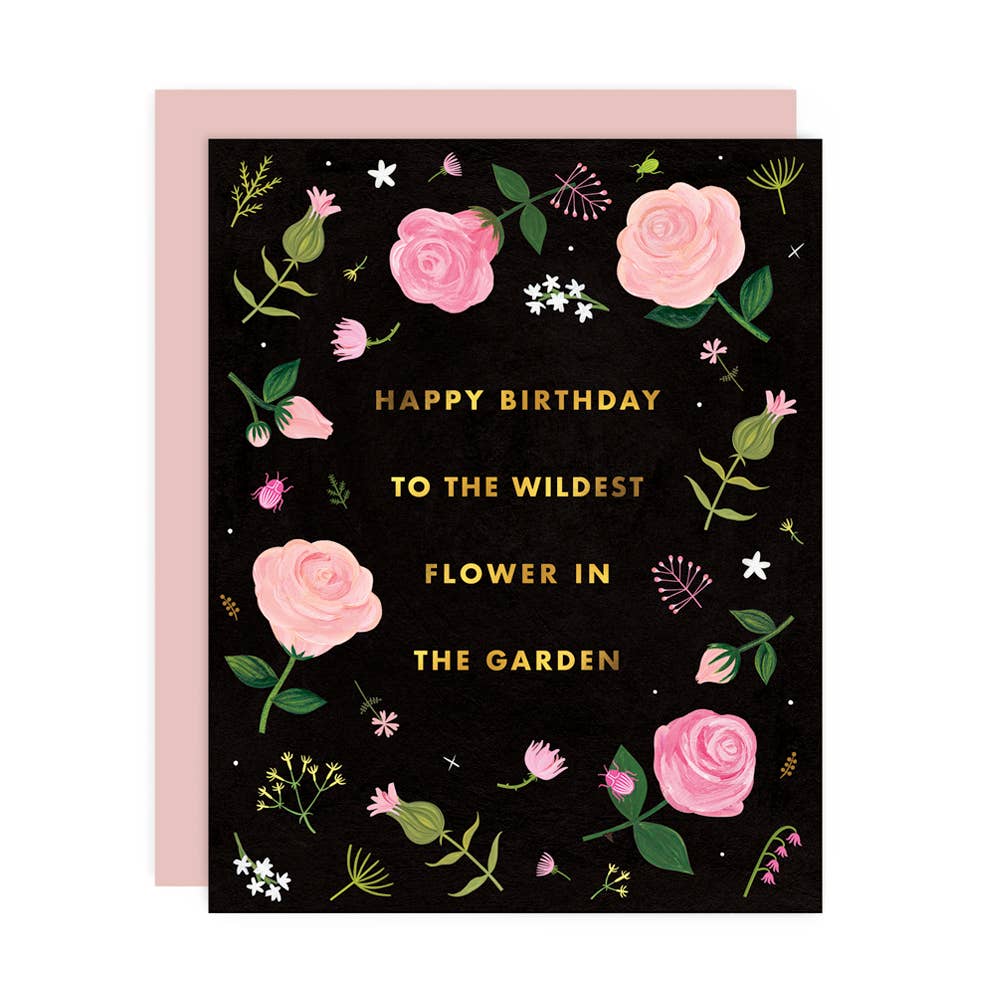 Happy Birthday Flower Garden Greeting Card